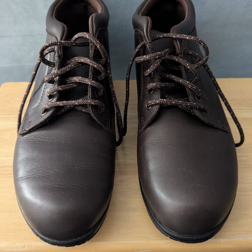 Brown Gretchen Chukka Alpine Leather Non-Slip SAS Lace-Up Work Boots Size 8M US